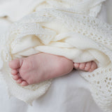 Large Ivory Baby Shawl